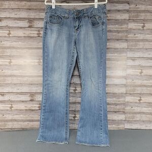 Refuge Women's Low Rise Bootcut Jeans Light Blue Junior Size 13R Stretch Casual